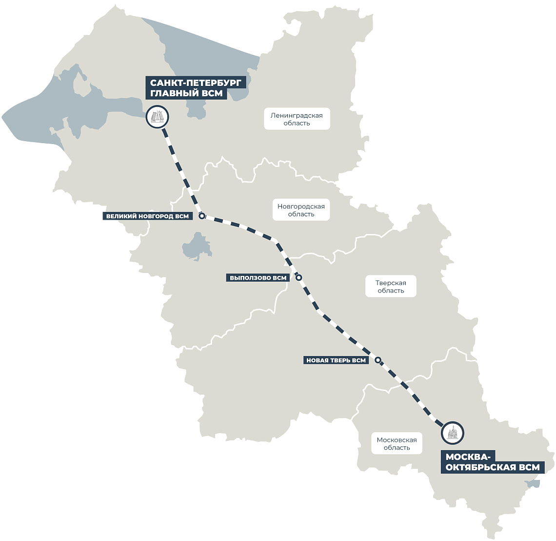Изображение проекта Организация входа ВСЖМ-1 в Санкт-Петербург (Высокоскоростная железнодорожная магистраль Москва — Санкт-Петербург ) №1